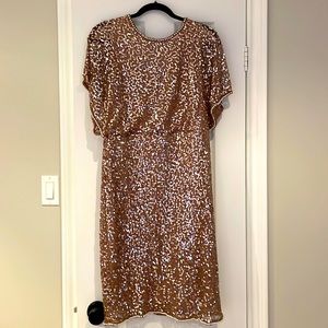 Rose gold, sequence dress.